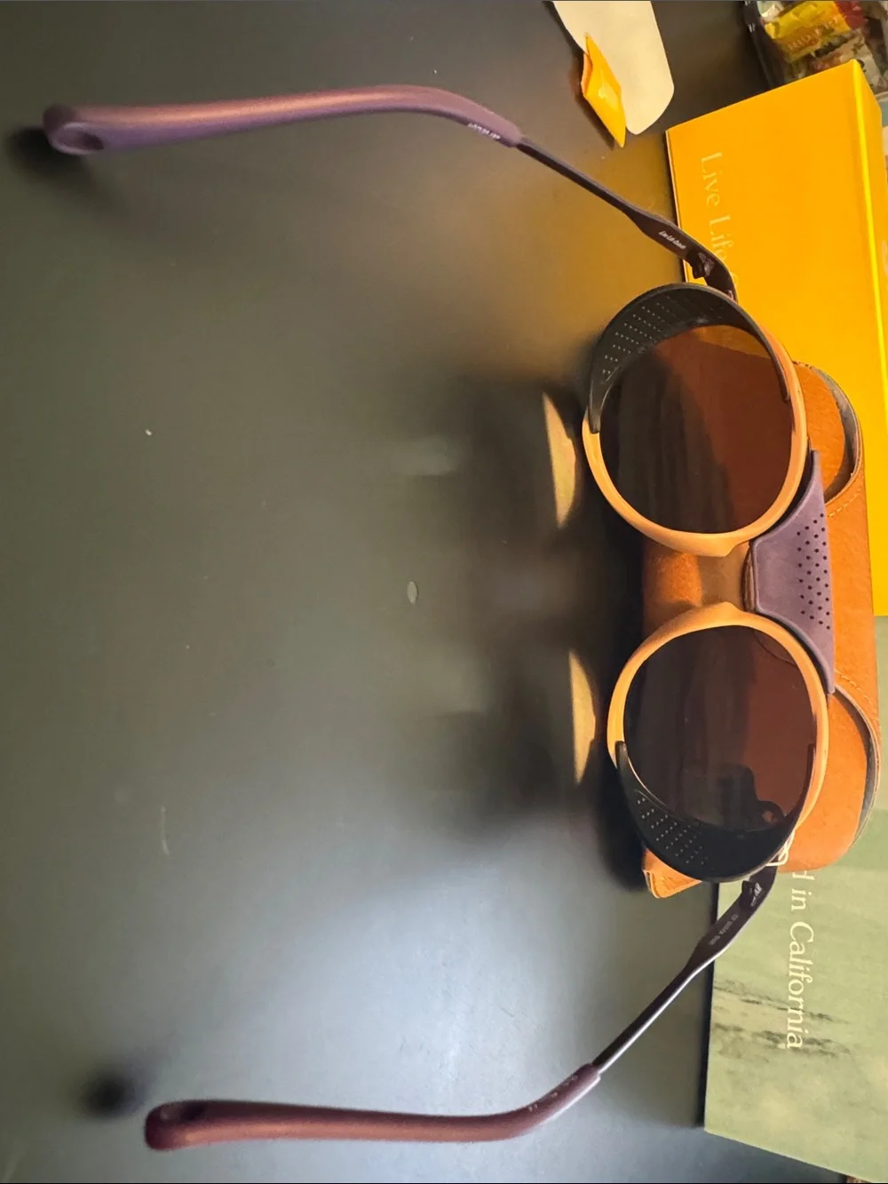 Sunski Women's Round Purple Frame Sunglasses with Blue Lenses
